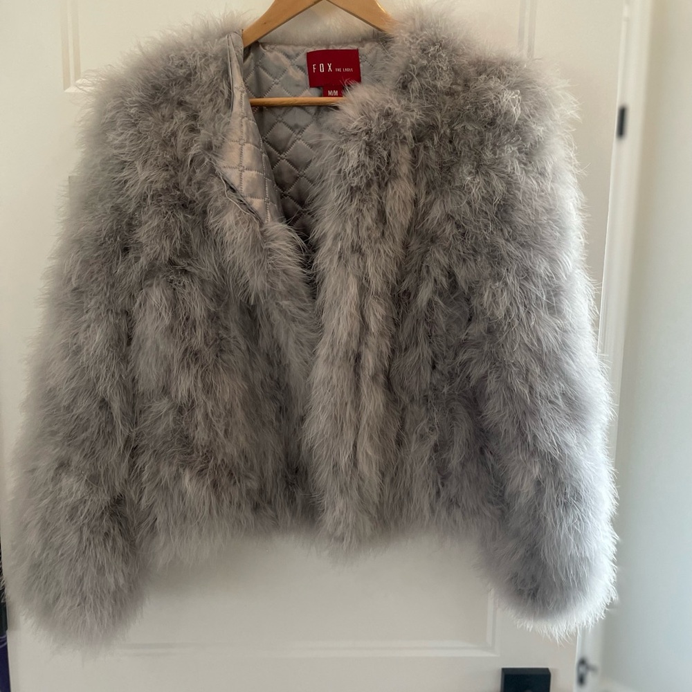 Mendocino Gray Faux Fur Teddy Jacket
